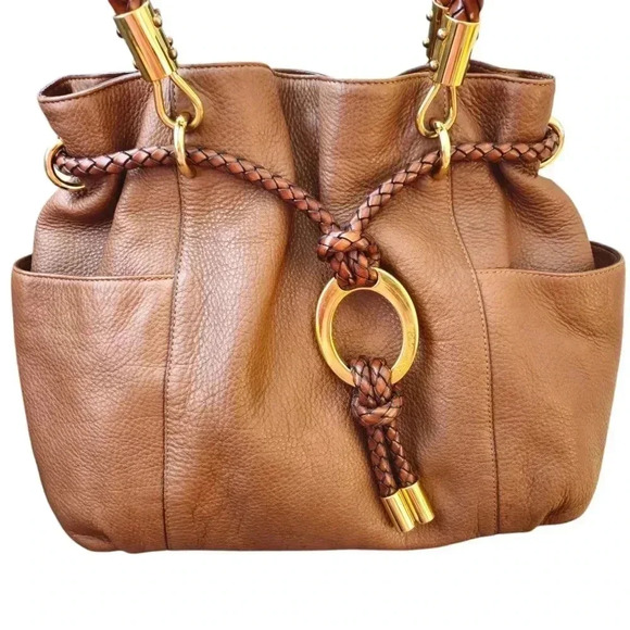 Michael Kors Skorpios Drawstrings Women Bag Brown - Picture 2 of 10